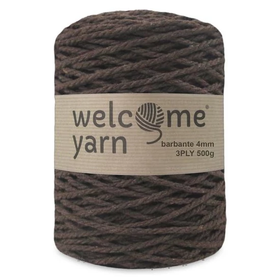 WelcomeYarn spárgafonal XL 3 ply 500 g - sötétbarna