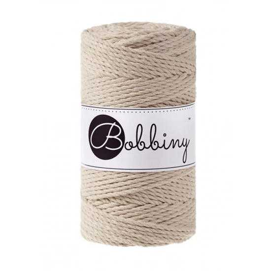 Bobbiny 3 Ply Makramé fonal 3 mm - BÉZS