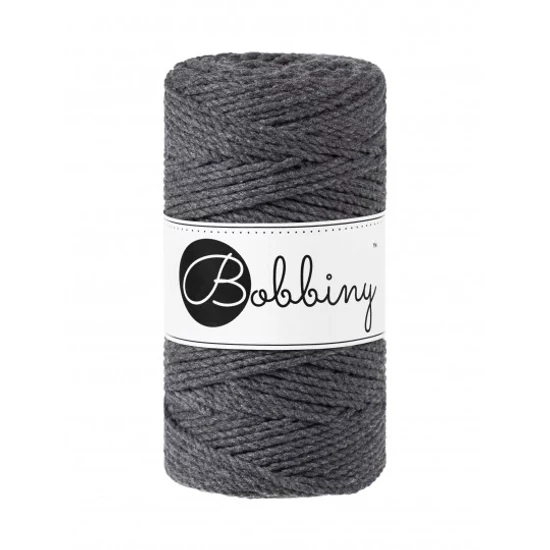 Bobbiny 3 Ply Makramé fonal 3 mm - GRAFIT