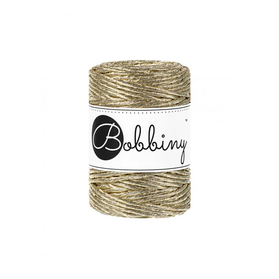 Bobbiny makramé fonal 3 mm - Metallic arany