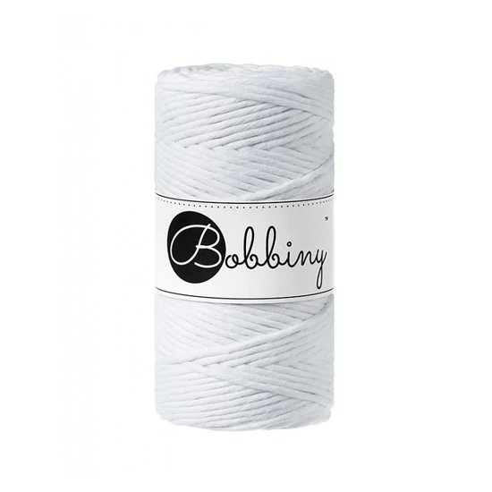 Bobbiny kifésülhető makramé fonal 3 mm - fehér