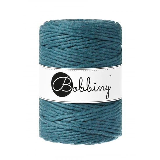 Bobbiny kifésülhető makramé fonal 5 mm – Petrolkék Peacock blue