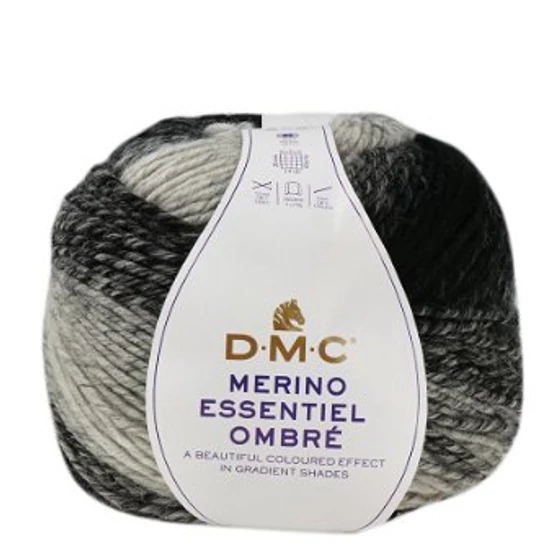 DMC Merino Essentiel Ombre - black and white - 1000