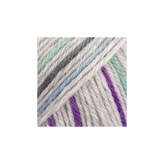 DROPS Fiesta zoknifonal LONG PRINT - 28 - SILVER TWILIGHT