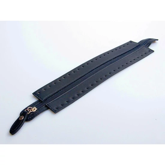 Horgolható cippzár - 25 cm - FEKETE
