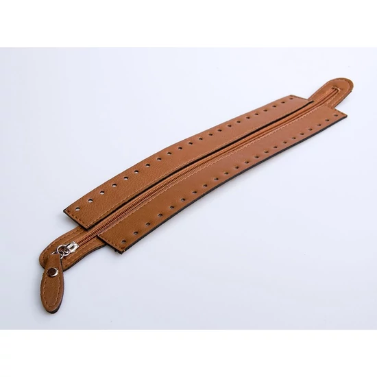 Horgolható cippzár - 25 cm - TABAC