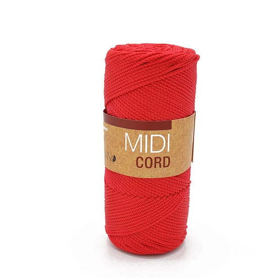 Midi Cord poliészter zsinór - PIROS