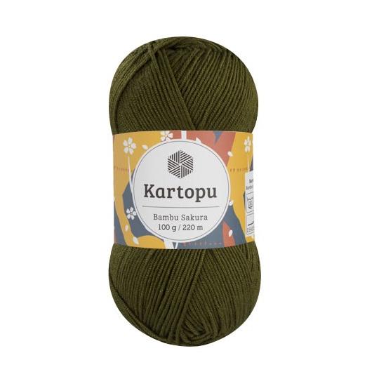 Kartopu Bambu Sakura bambusz-akril gyerekfonal - sötét oliva