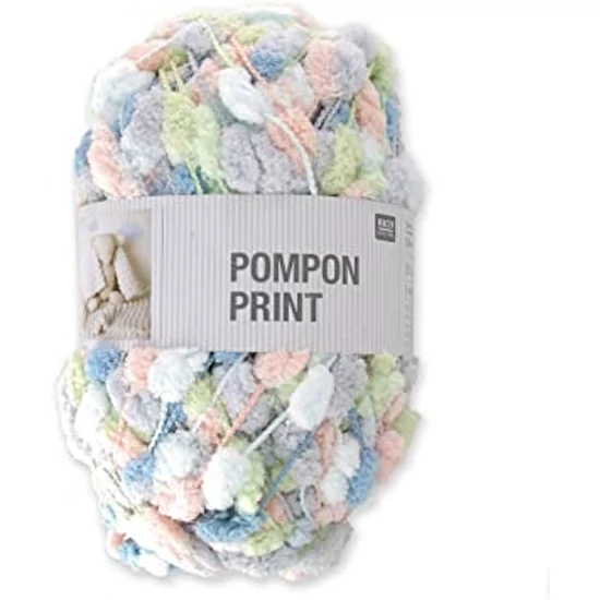 Rico Pompom print - pasztell mix