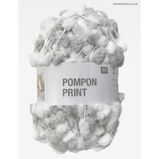 Rico Pompom print - szürke-fehér