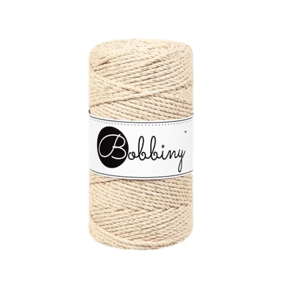 Bobbiny 3 Ply Makramé fonal 3 mm - GOLDEN WARM BEIGE