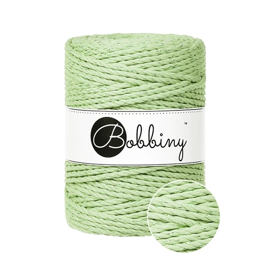 Bobbiny 3 Ply Makramé fonal 5 mm - UNICOLOR MATCHA