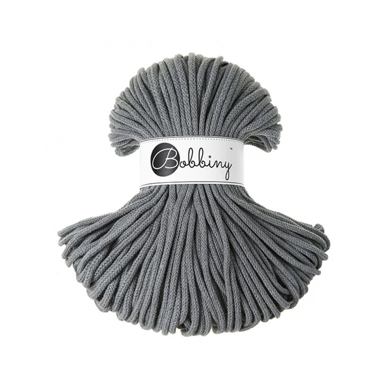 Bobbiny Premium Zsinórfonal 5 mm – STEEL acélszürke - 100 m
