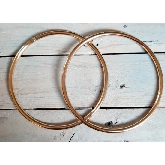 Fém táskafül kerek 10 cm párban- halvány arany