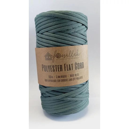 Fonallak PP flat cord - SÖTÉT OLIVA