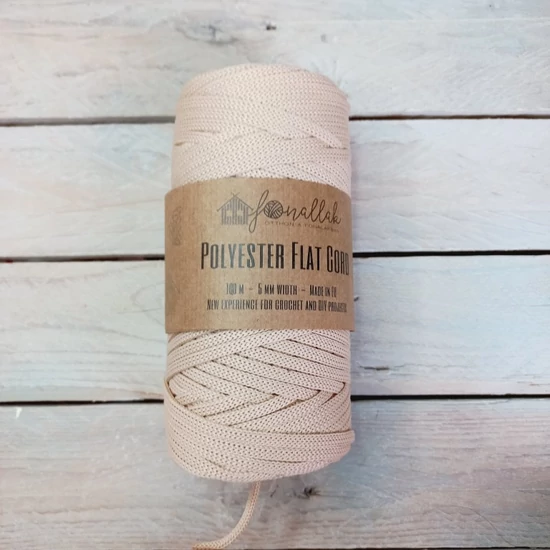 Fonallak PP flat cord - NUDE