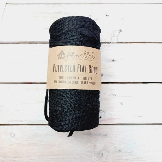 Fonallak PP flat cord - FEKETE