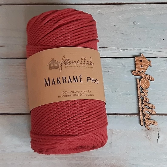 Macrame Pro makraméfonal - 3 mm 3 ply 140 m  - bordó