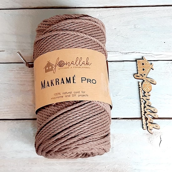 Macrame Pro makraméfonal - 3 mm 3 ply 140 m - taupe