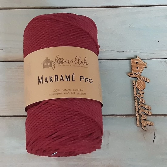 Macrame Pro makraméfonal - 3 mm 3 ply 140 m  - vörösbor