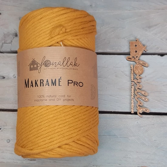 Macrame Pro makraméfonal - 3 mm kifésülhető 140 m  - mustár