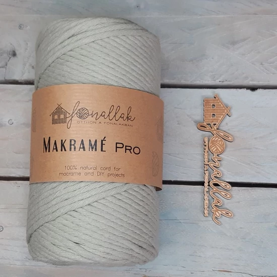 Macrame Pro makraméfonal - 3 mm kifésülhető 140 m  - zsálya