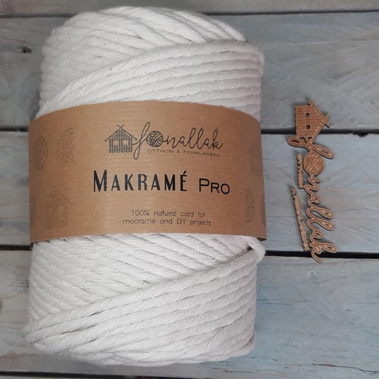 Macrame Pro makraméfonal - 5 mm kifésülhető 120 m - natúr