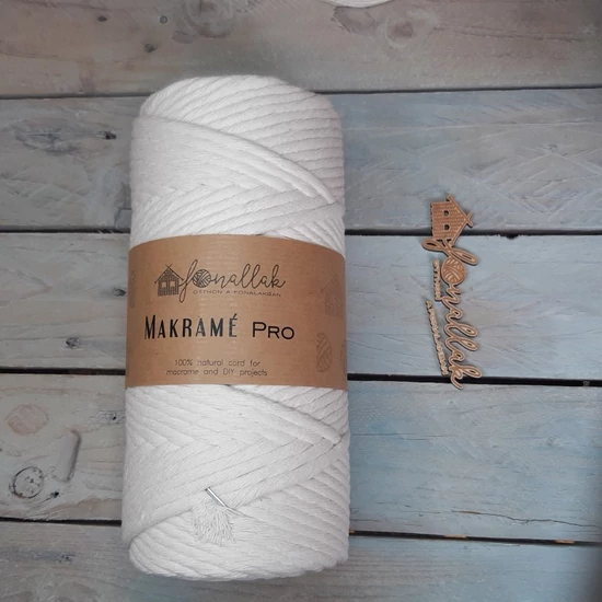 Macrame Pro makraméfonal - 6 mm kifésülhető 100 m - natúr