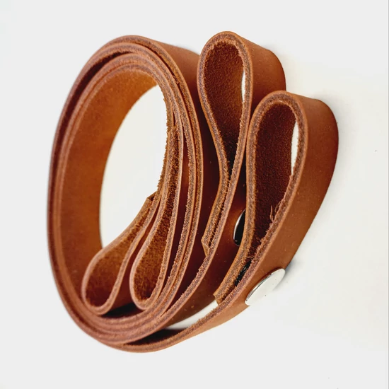 Bőr táskapánt patentos 70 cm - terrakotta