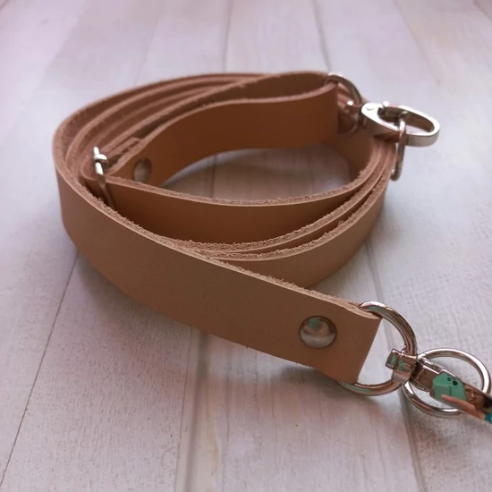 Bőr táskapánt cross body 120 cm - barna zsemle