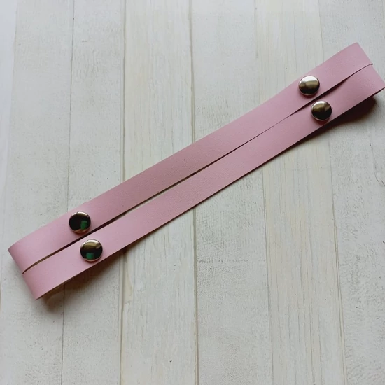 Bőr táskapánt patentos 30 cm - cseresznyevirág
