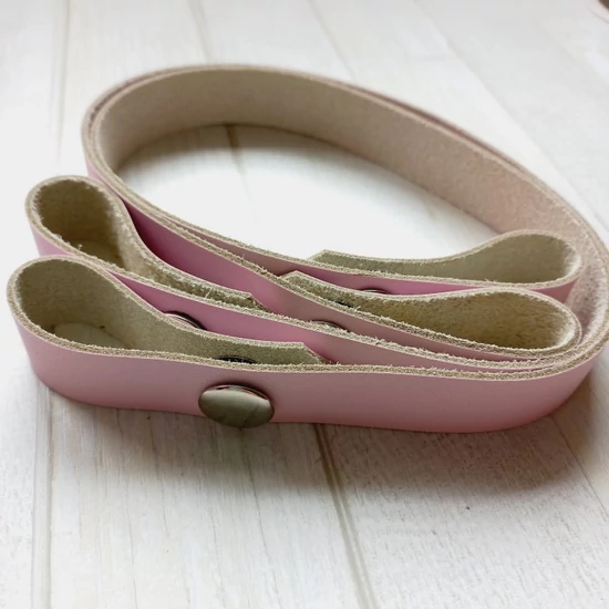 Bőr táskapánt patentos 50 cm - cseresznyevirág