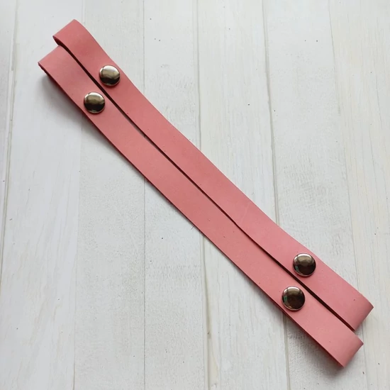 Bőr táskapánt patentos 30 cm - lazacrózsaszín