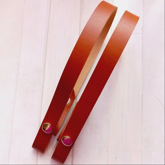 Bőr táskapánt patentos 50 cm - őzbarna