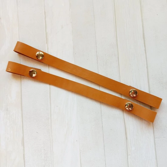 Bőr táskapánt patentos 30 cm - világos barna
