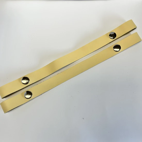 Bőr táskapánt patentos 30 cm - pasztel sárga