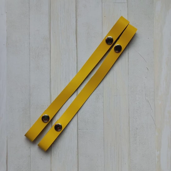 Bőr táskapánt patentos 30 cm - sárga