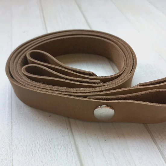 Bőr táskapánt patentos 70 cm - cappuccino