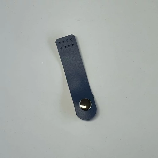 Bőr táskazáró pánt patentos - Farmerkék