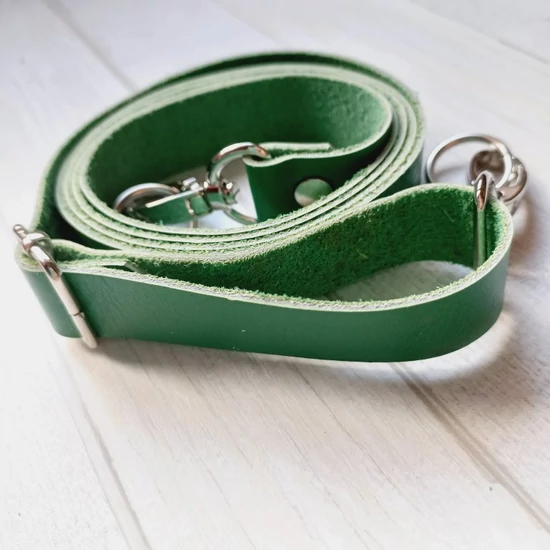 Bőr táskapánt cross body 120 cm - zöld