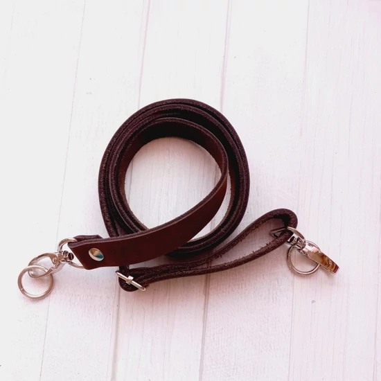 Bőr táskapánt cross body 120 cm - étcsokoládé