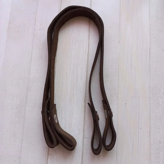 Bőr táskapánt patentos 50 cm - étcsokoládé Bőr táskapánt patentos 50 cm - étcsokoládé