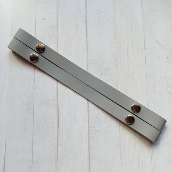 Bőr táskapánt patentos 30 cm - szürke
