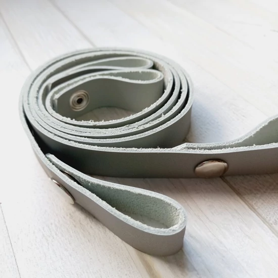 Bőr táskapánt patentos 70 cm - szürke