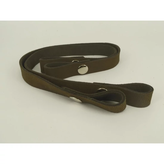 Bőr táskapánt patentos 50 cm - taupe