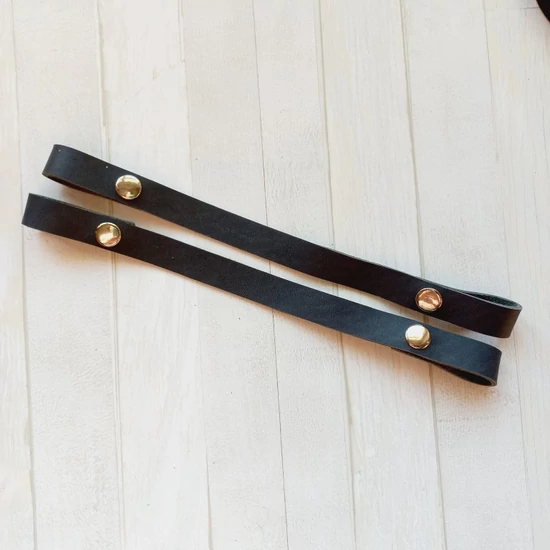 Bőr táskapánt patentos 30 cm - antracit