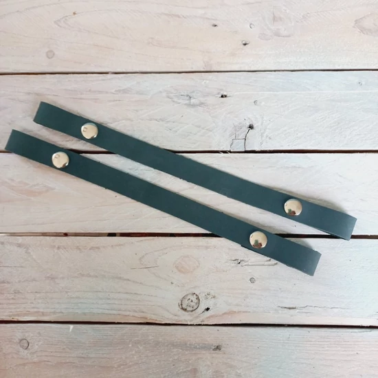 Bőr táskapánt patentos 30 cm - olajzöld