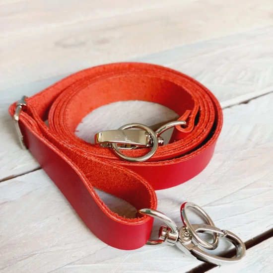 Bőr táskapánt cross body 120 cm - piros