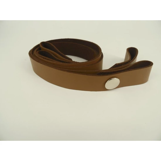 Bőr táskapánt patentos 70 cm - tevebarna