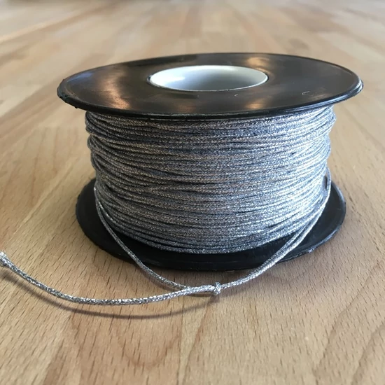 Makramézsinór nanocord PP 1 mm - Ezüst